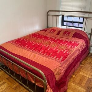 Indian Mirrorwork Silk Duvet and Shams Set Queen